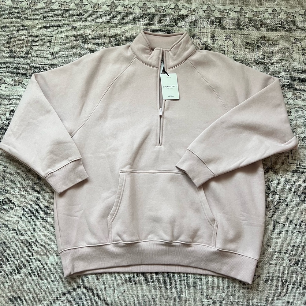 Aritzia Mega Raglan Half Zip Bow Pink